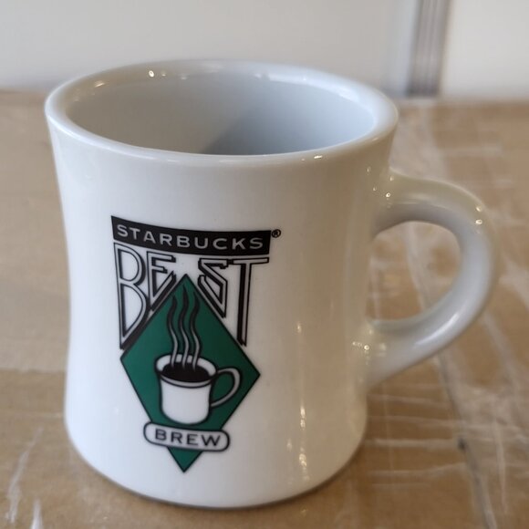 Starbucks Best Brew Coffee Mug Cup 8oz Restaurant Diner Style Concave GUC BIN E - Picture 3 of 8
